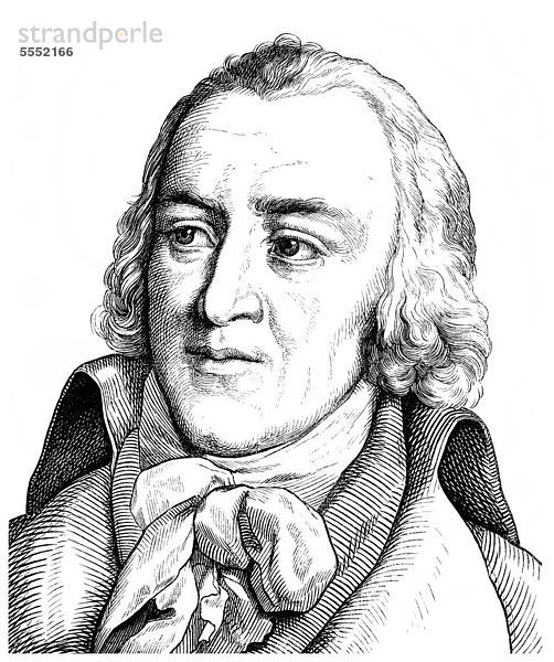 Historische Zeichnung aus dem 19. Jahrhundert  Portrait von Friedrich von Matthisson  1761- 1831  ein deutscher Lyriker und Prosaschriftsteller