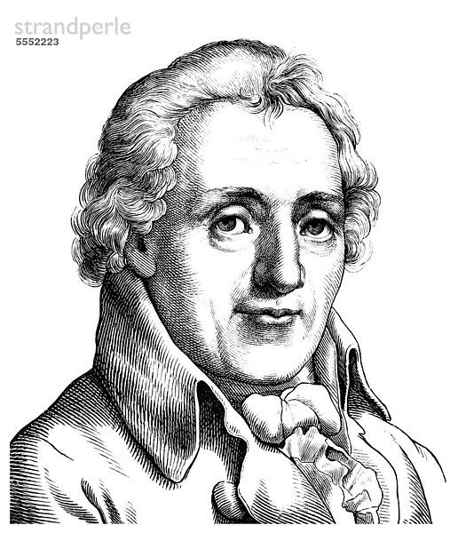 Historische Zeichnung aus dem 19. Jahrhundert  Portrait von Moritz August von Thümmel  1738 - 1817  ein deutscher Schriftsteller