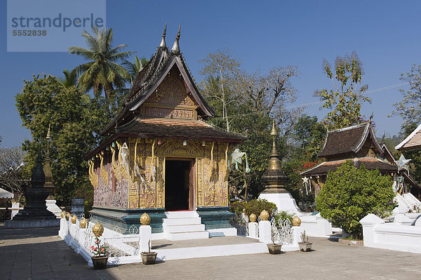 Rote Kapelle  Ho Phra None  Wat Xieng Thong Tempel  Luang Prabang  Laos  Indochina  Asien