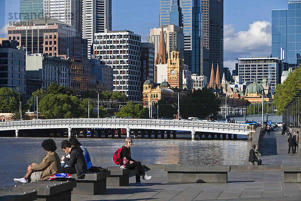 Großstadt Fluss Victoria Australien Melbourne