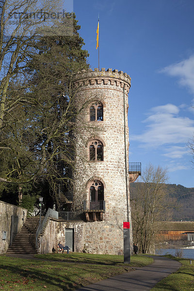 Diebsturm am Rheinufer  Bad Säckingen  Landkreis Waldshut  Hochrhein  Schwarzwald  Baden-Württemberg  Deutschland  Europa  ÖffentlicherGrund