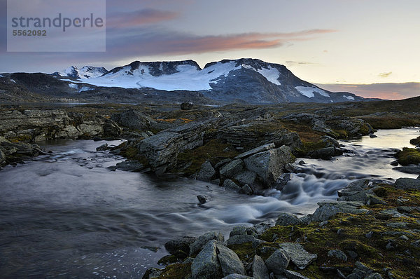 Blick auf den Fannaraki  Jotunheimen Nationalpark  Norwegen  Europa