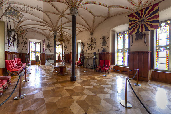 Schloss Stolzenfels  Innenaufnahme  Koblenz  UNESCO-Welterbe Oberes Mittelrheintal  Rheinland-Pfalz  Deutschland  Europa