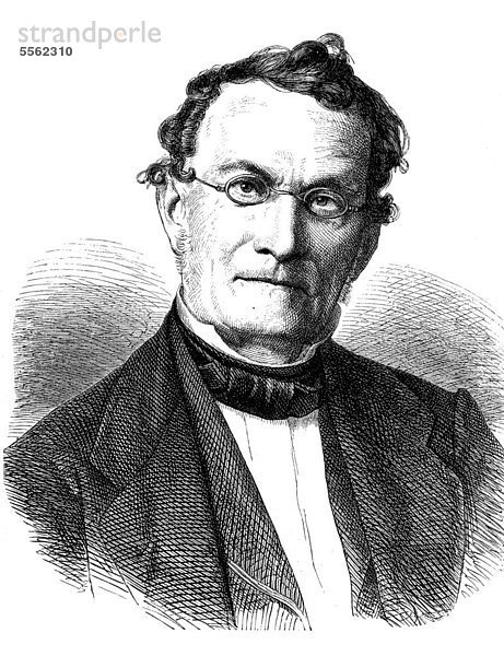 Albert Gottlieb Methfessel  1785 - 1869  ein deutscher Komponist und Dirigent  historischer Holzschnitt  circa 1870