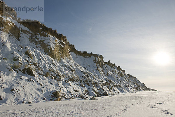 Rotes Kliff  Steilküste im Winter  Kampen auf Sylt  Nordfriesland  Schleswig-Holstein  Norddeutschland  Deutschland  Europa