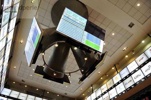 Monitore mit Börsenkurven  Besucherzentrum der Bovespa  Börse von Sao Paulo  Brasilien  Südamerika