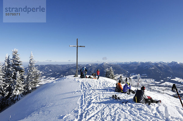 Brauneck-Gipfel  Lenggries  Isarwinkel  Oberbayern  Bayern  Deutschland  Europa  ÖffentlicherGrund