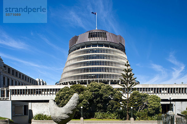 Beehive  Parlaments-Gebäude von Wellington  Nordinsel  Neuseeland