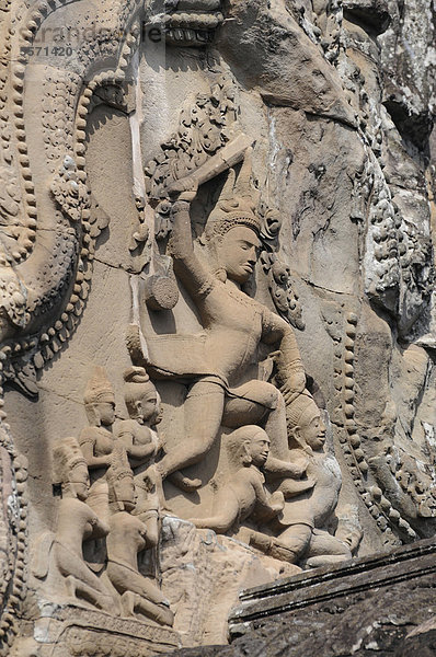 Skulpturales Relief  oberste Ebene  Tempelberg  Angkor Wat  Siem Reap  Kambodscha  Südostasien