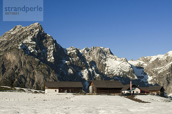 Europa Berg frontal Wiese Karwendelgebirge Österreich Tirol