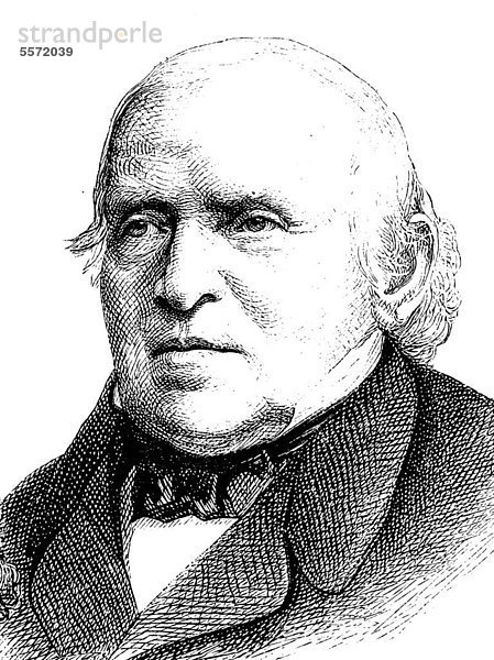 Christian Gottfried Ehrenberg  1795-1876  ein deutscher Zoologe  Mikrobiologe  Ökologe  Geologe und der Begründer der Mikropaläontologie und Mikrobiologie  Berliner Gesellschaft für Erdkunde  historischer Stich  ca. 1869