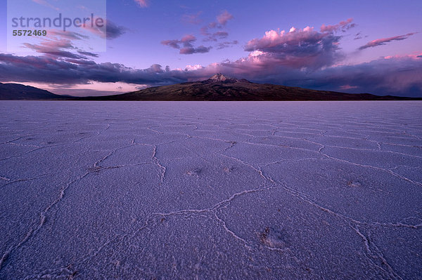 Salzsee Salar de Uyuni zur blauen Stunde  Uyuni  Bolivien  Südamerika