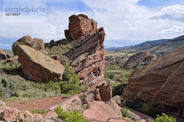 Picnic Rock  roter Sandstein  Red Rocks Park  Denver  Colorado  USA