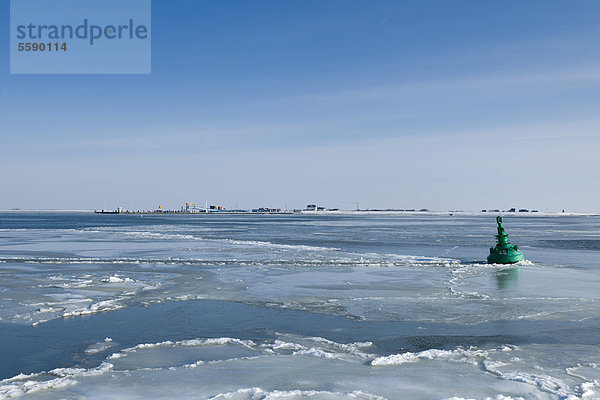 Der Fährhafen Dagebüll im Winter  Nordfriesland  Norddeutschland  Deutschland  Europa