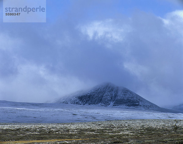 Fjelllandschaft mit erstem Schnee  bei MysusÊter  Mysuseter  Rondane Nationalpark  Norwegen  Skandinavien  Europa