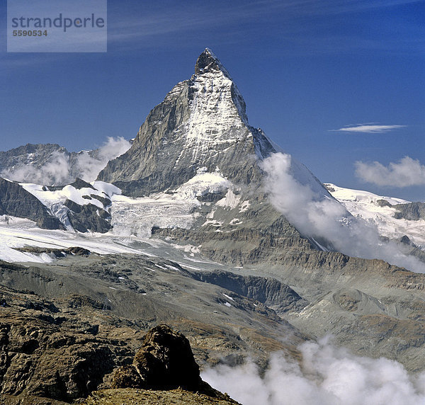Ostwand  Matterhorn  Hörnligrat  Walliser Alpen  Wallis  Schweiz  Europa