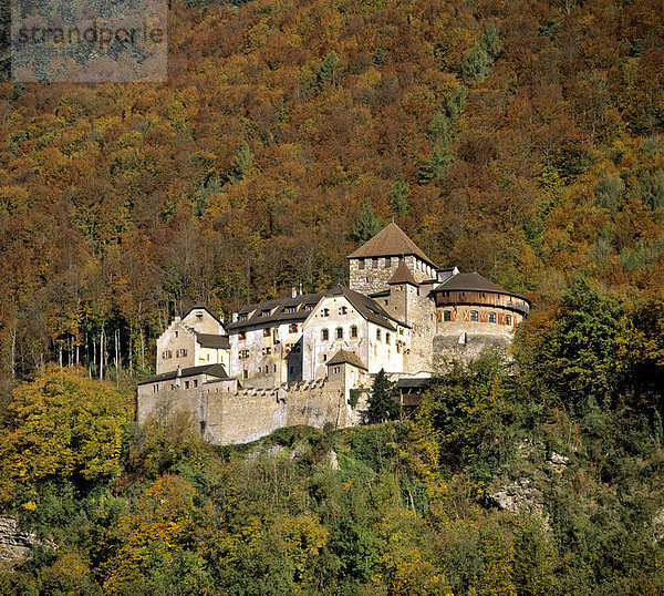 Schloss Vaduz  Herbst  Residenz des Fürstentums Liechtenstein  Europa