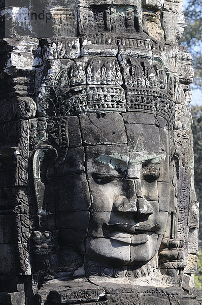 Gesichter-Turm  Bayon  Angkor Thom  Siem Reap  Kambodscha  Südostasien
