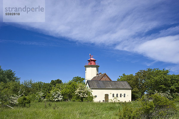 Leuchtturm  Westermarkelsdorf  Insel Fehmarn  Ostsee  Schleswig-Holstein  Deutschland  Europa