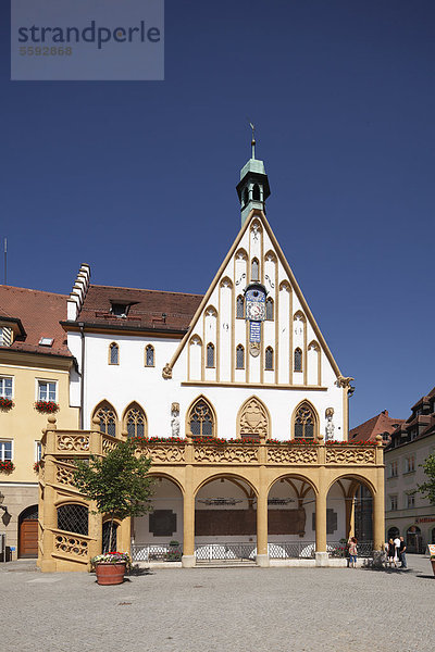 Gotisches Rathaus  Amberg  Oberpfalz  Bayern  Deutschland  Europa  ÖffentlicherGrund