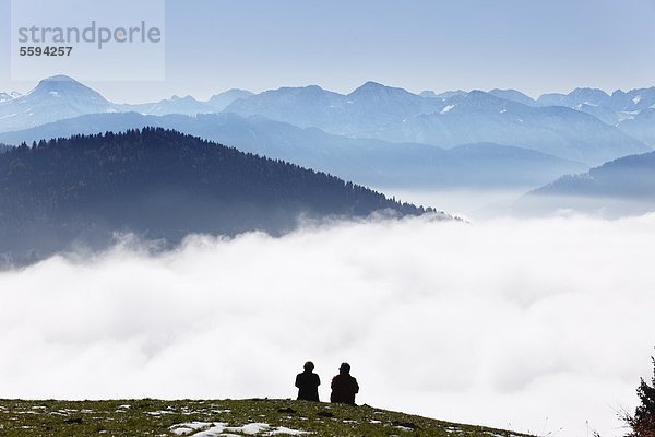 Deutschland  Bayern  Oberbayern  Blick auf das Karwendelgebirge