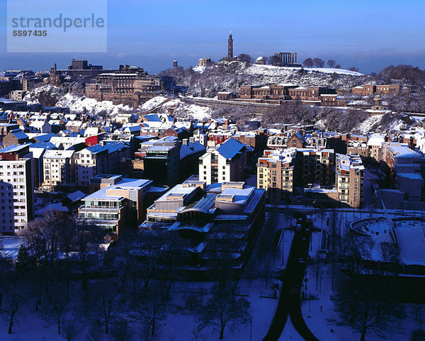 Cityscape of Edinburgh  Old Town and Calton Hill