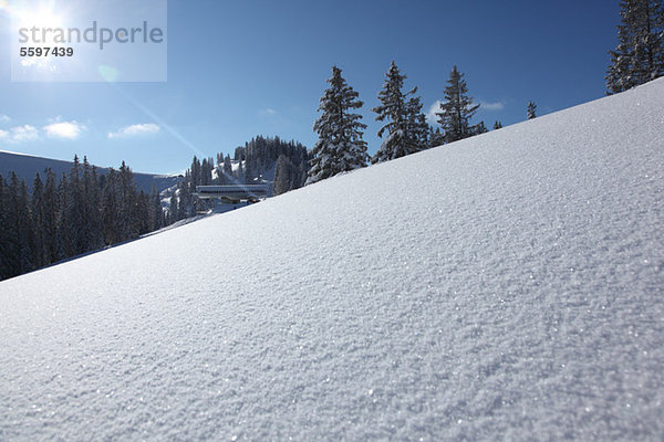 Schneebedeckte Piste  Bayern