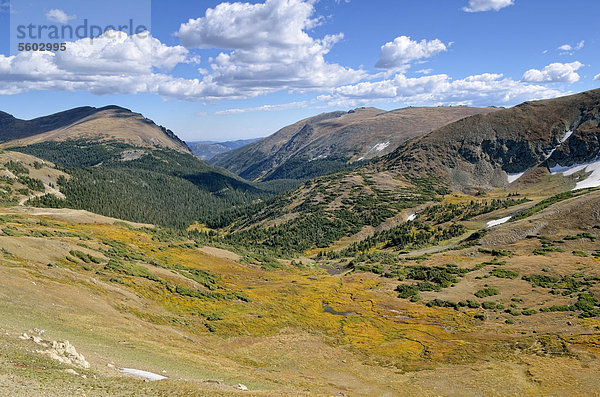 Blick von der Trail Ridge Road  Rocky Mountain National Park  Colorado  USA