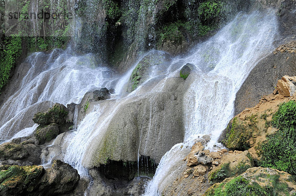 Wasserfall im Naturpark El Nicho  Parque El Nicho  bei Cienfuegos  Kuba  Große Antillen  Karibik  Mittelamerika  Amerika