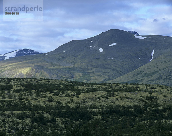 Fjelllandschaft und Berge  Rondane Nationalpark  Norwegen  Skandinavien  Europa
