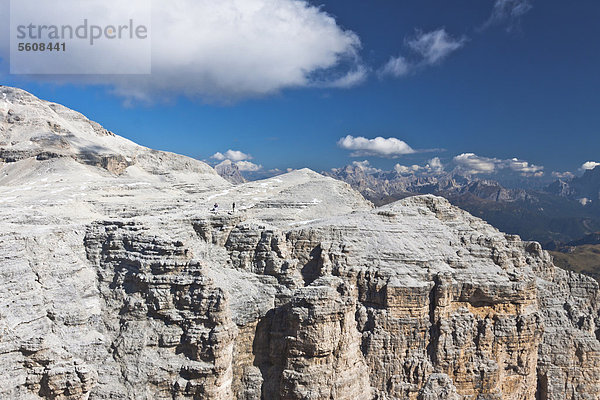 Aussicht vom Sass Pordoi  Sella-Gruppe  Sellaronda  Dolomiten  Italien  Europa