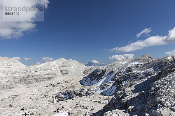 Aussicht vom Sass Pordoi  Sella-Gruppe  Sellaronda  Dolomiten  Italien  Europa