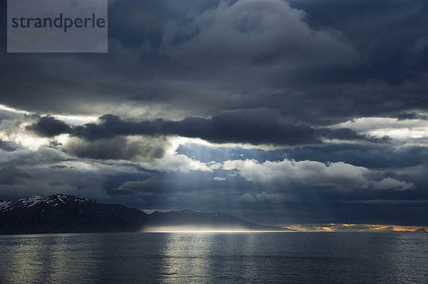 Lichtstimmung in der Bucht Skj·lfandi bei H_savÌk  Nor_urland  Nordurland eystra  Nord-Ost-Island  Island  Europa