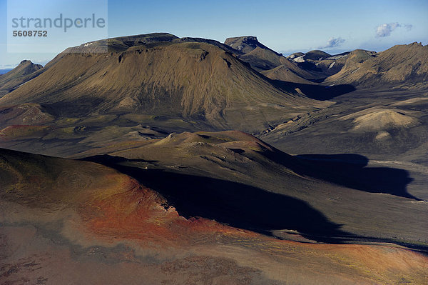 Luftaufnahme  Vulkanlandschaft bei Landmannalaugar  Hochland  Island  Europe