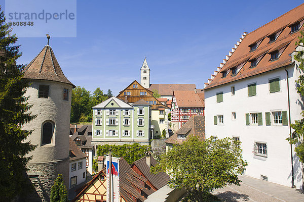 Altstadt mit Burg in der Oberstadt  Meersburg  Baden-Württemberg  Süddeutschland  Deutschland  Europa