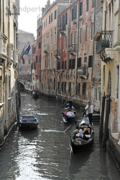 Europa Tourist Gondel Gondola Venetien Italien