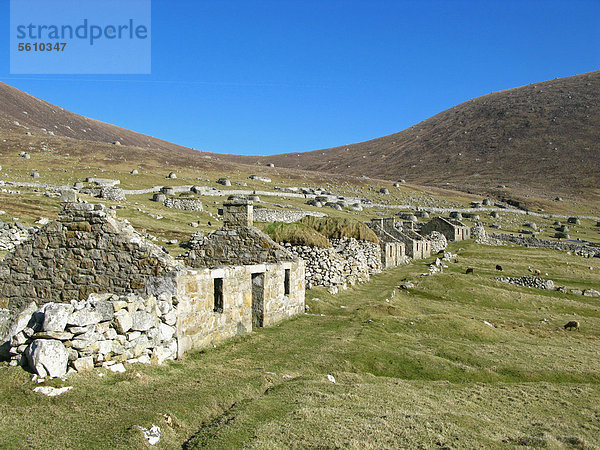 Europa Großbritannien Gebäude Ruine Dorf verlassen Schottland