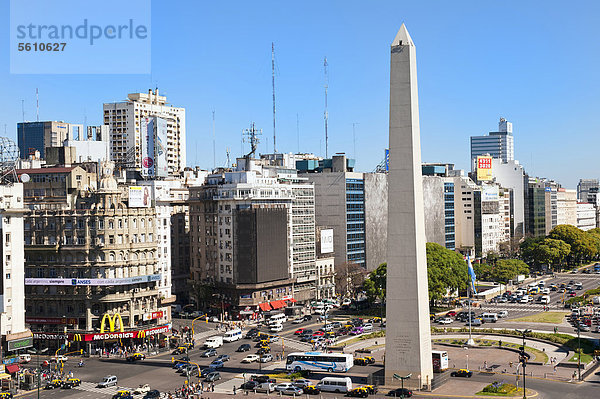 Buenos Aires Hauptstadt Argentinien Avenida 9 de Julio Obelisk Südamerika