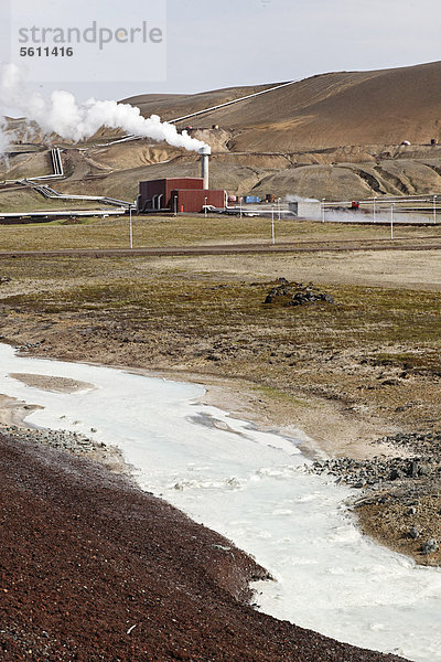Kraftwerk Wasser Europa Wärme Vulkan fließen bringen Zimmer Heiße Quelle Krafla Spalt Haltestelle Haltepunkt Station Nord-Island