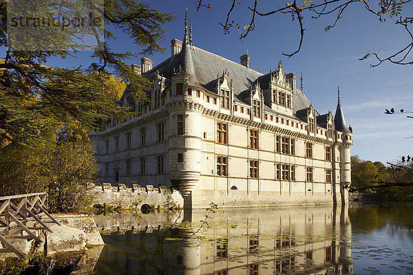 Loire-Schloss Azay-Le-Rideau  Renaissance  Frankreich  Europa
