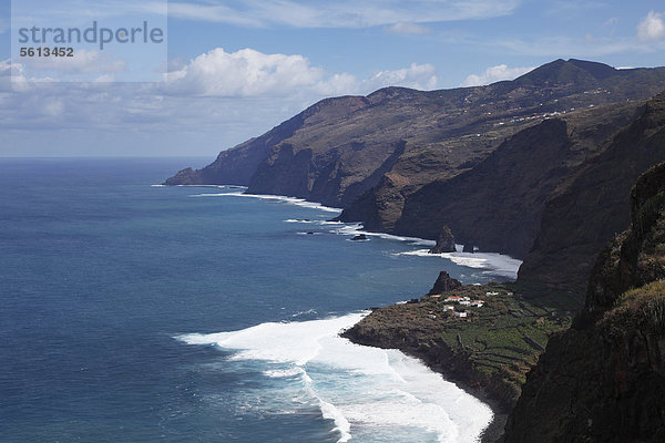 Nordküste mit Fajana  Blick von El Tablado  La Palma  Kanaren  Kanarische Inseln  Spanien  Europa