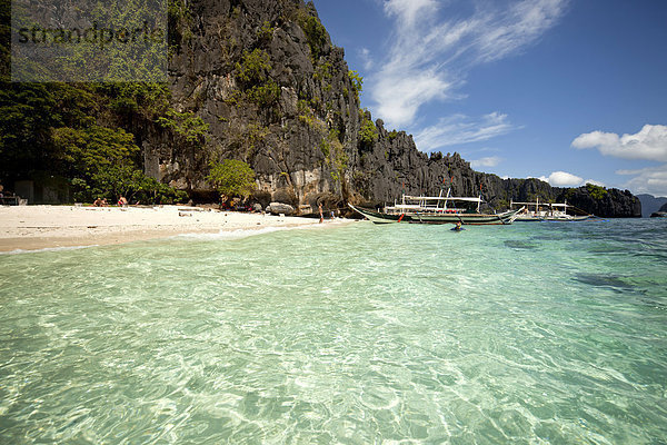 Traumstrand auf der Insel Simisu Island  El Nido  Palawan  Philippinen  Asien