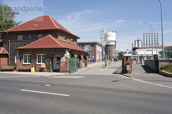 Eingang zur Firma Wacker  Nünchritz  Chemiewerk  Riesa  Sachsen  Deutschland  Europa