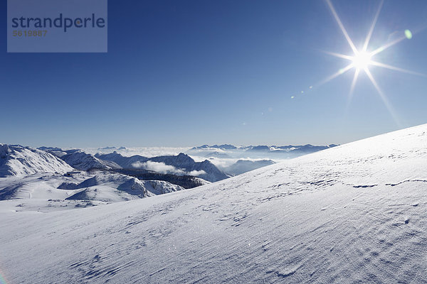 Blick vom Lawinenstein  Skigebiet Die Tauplitz  Bad Mitterndorf  Ausseerland  Salzkammergut  Steiermark  Österreich  Europa