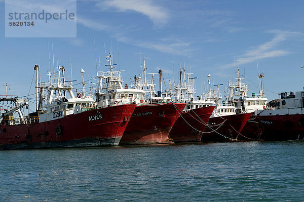 Schiffe  Puerto Deseado  Provinz Santa Cruz  Patagonien  Argentinien  Südamerika