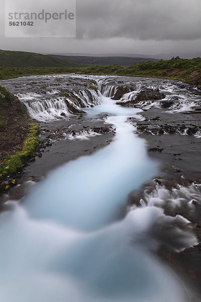 Der Bruarfoss  der Wasserfall des Flusses Bruara  im Süden von Island  Europa