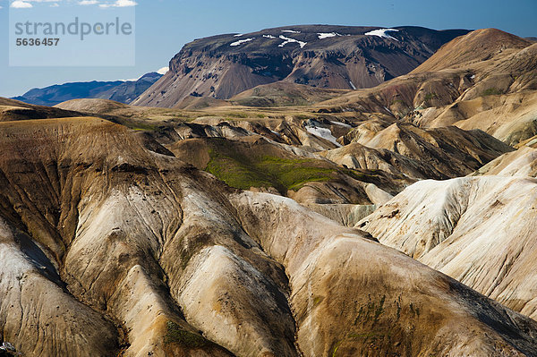Rhyolith-Berge am Wanderweg Laugavegur  Hrafntinnusker-¡lftavatn  Fjallabak Naturschutzgebiet  Hochland  Island  Europa