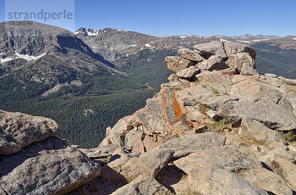 Blick auf Terra Tomah Mountain und Mount Ida von der Trail Ridge Road  Rocky Mountain National Park  Colorado  USA