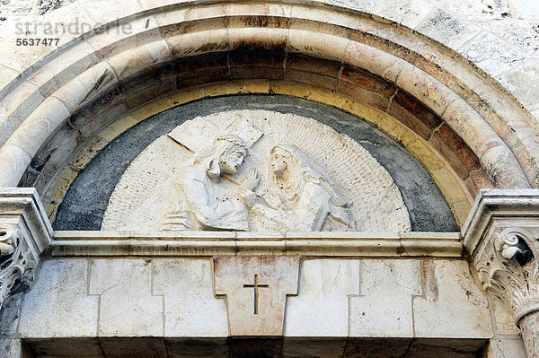 Via Dolorosa  Jesus trifft seine Mutter Maria  armenisch-katholische Kapelle  Leidensweg Jesu  Kreuzweg  Station vier  Jerusalem Altstadt  Israel  Naher Osten  Vorderasien  Asien