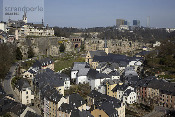 Luxemburg Hauptstadt Felsbrocken Europa europäisch Luxemburg Viertel Menge